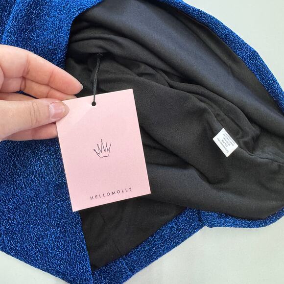 Hello Molly Dress Womens 6 Blue Craving You Deserve Cutout Mini One Shoulder - Picture 9 of 13